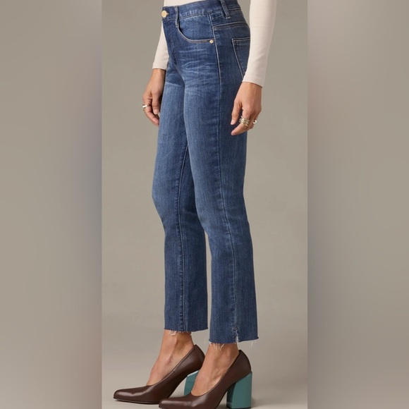 Wit & Wisdom Logan High Rise Ankle Dark Blue Straight Leg Jeans - Picture 12 of 14